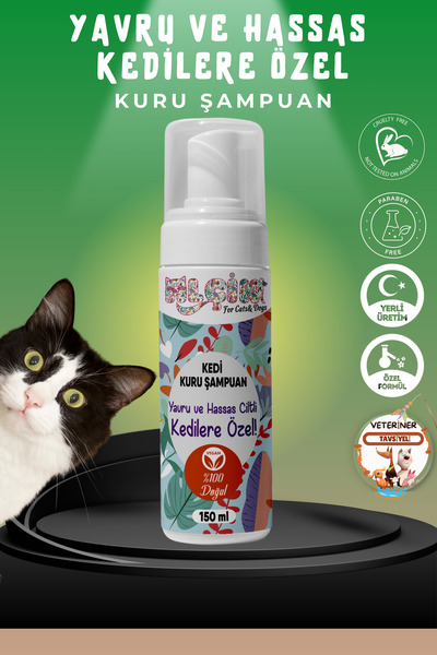 ALÇİN Yavru ve Hassas Ciltli Kediler Için Kuru Şampuan, Doğal Tüy Bakım Ürünü