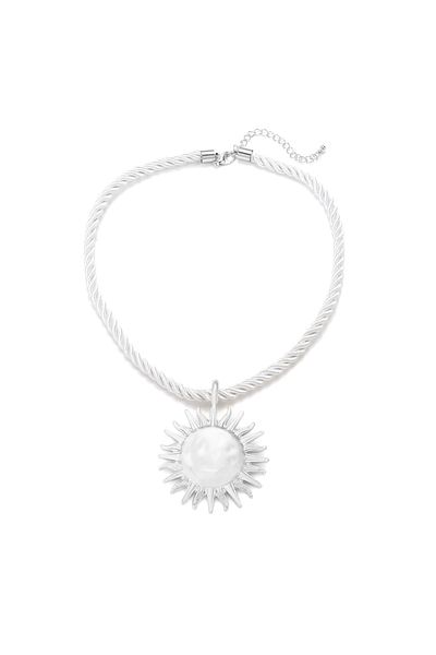 Choice S059-SV New Fashion Vintage Statement Metal Sun Pendant Necklaces for Women Boho Summer Beach Party