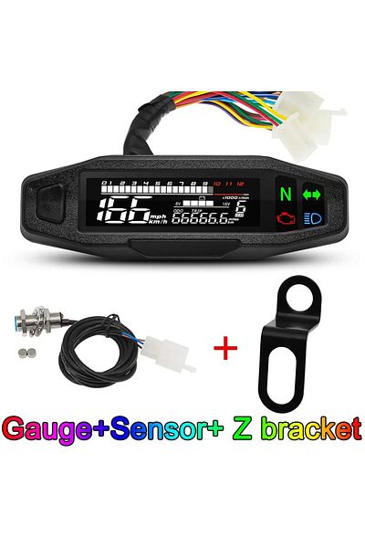 RYSJM Mt0069-m040-4 Ad Universal Motorcycle Speedometer Digital Speed Meter Led Tachometer Dashboard Instr