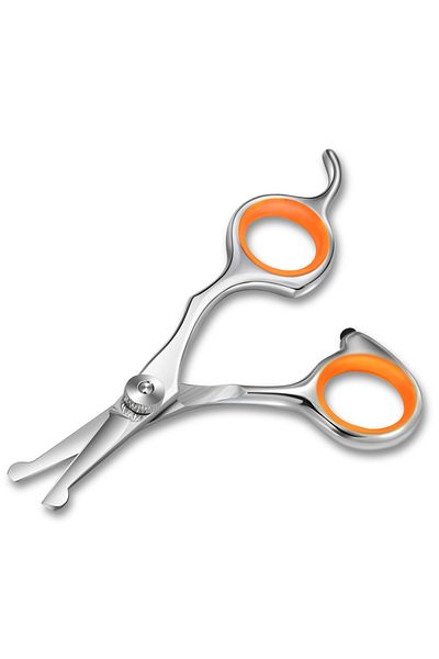 Choice Orange Pet Hair Scissors Animal Cutting Feet Ear Eye Hair Trimming Grooming Stainless Steel Dog Scis