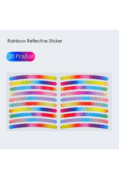 Choice Rainbow Reflective 20Pcs/Set Rainbow Reflective Sticker for Bike Wheels Laser Night Glow Sticker for