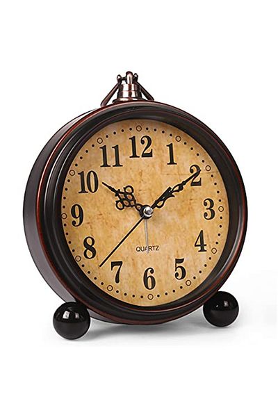 Choice Vintage Hangable Vintage Hangable Battery Alarm Clock Metal Night Light Super Silent Table Desk Quar