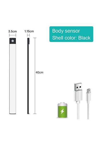 Choice Black 40CM 3 color in One Lamp Motion Sensor Light Wireless LED Night Light USB Rechargeable Night L
