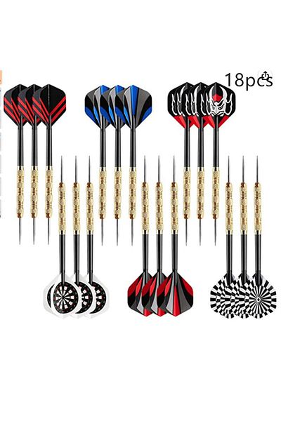Choice Multicolor 18PCS Steel Tip Darts, Professional Metal Darts, Dart Metal Tip Set, Dart Board Metal Dar