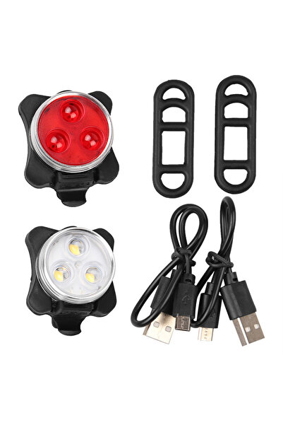 BUCKLOS M2 زوج واحد من مصابيح الدراجة الأمامية والخلفية BUCKLOS مصباح LED للد...