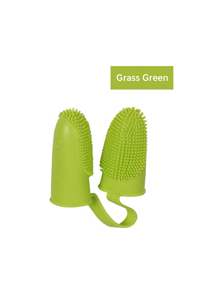 choice2 Green Dual Finger Set Pet Toothbrush Oral Cleaning Dog Flexible Durab...