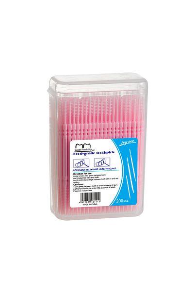 Choice Pink Toothpick Brush 200 Pcs Boxed Plastic Toothpick Disposable Household Interdental Brush Teeth Pi