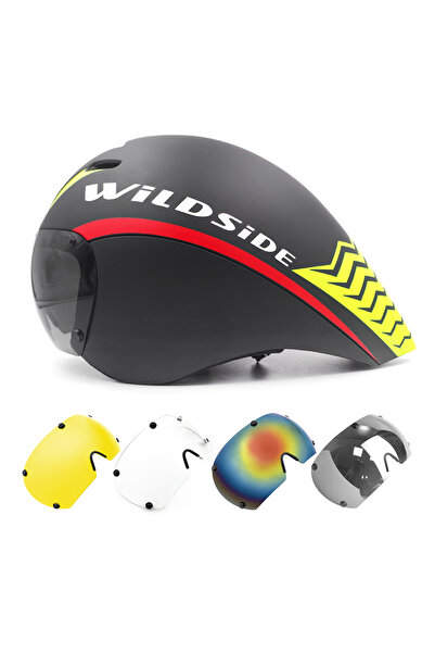 Choice خوذة دراجة هوائية Wildside Aero TT بلون 1.1 لسباقات الدراجات الرياضية والترياتلون والدراجات الخفيفة للغاية TT