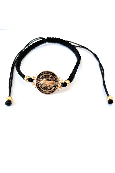 Choice black 1 Pcs Size Adjustable Colorful Gold Plated Saint Benedict Handma...