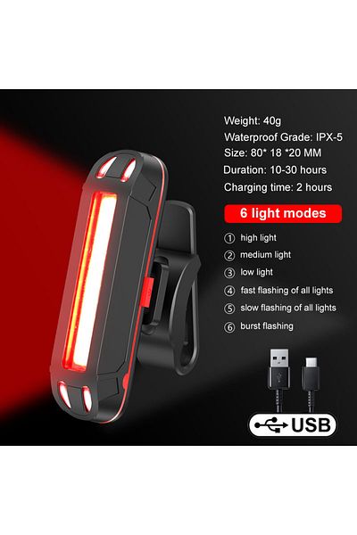 Choice Red X-Tiger Bike Rear Light Super Bright Led Bicycle Light USB Rechargeable Seatpost Fork Light Safe