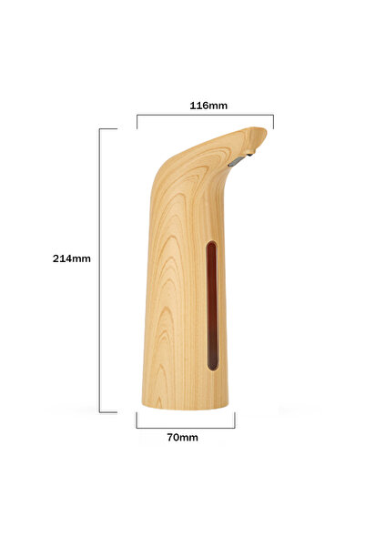 Alloet موزع صابون أوتوماتيكي يعمل بالبطارية سعة 400 مل، لون بني فاتح، موزع معقم لليدين بدون لمس