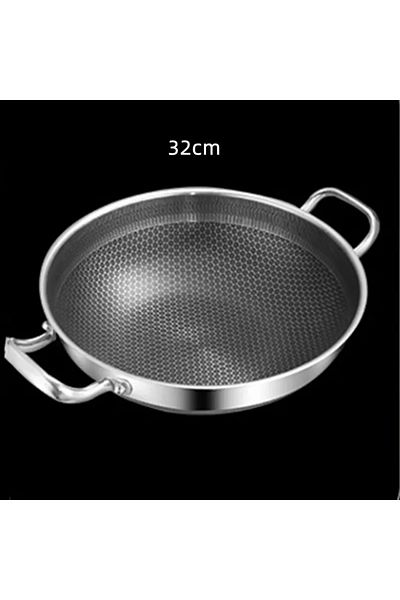 Choice single pot 304 Stainless Steel Non Stick Wok Pan 32cm Frying Pan Food Grade Honeycomb Pot Bottom Ind