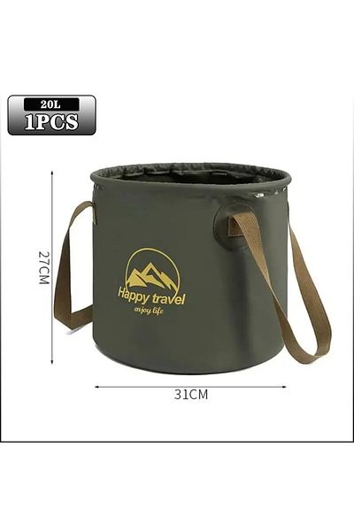 Choice Green-20l 5/10/20l Folding Portable Bucket With Cover Car Wash Fishing Bathroom Tool Silicone Bucket