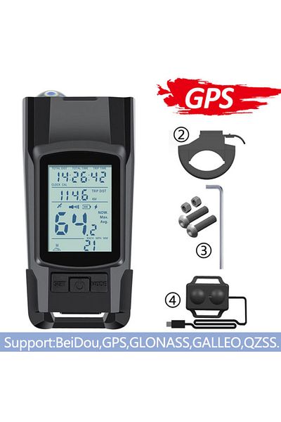 Choice LIG001 GPS 4 Mode USB Bike Light Lamp Bicycle Computer 3 Mode Horn Flashlight Cycle Bike Speedometer