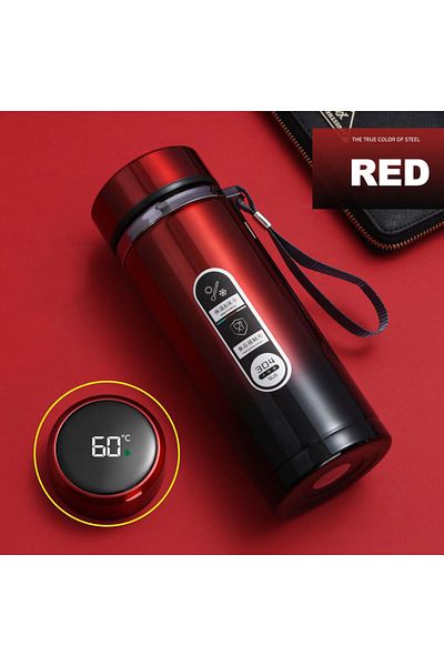 Choice 1L Red 500ML-1Liter Stainless Steel Thermos Bottle with LED Temperature Display Sus304 Tea Water Bot