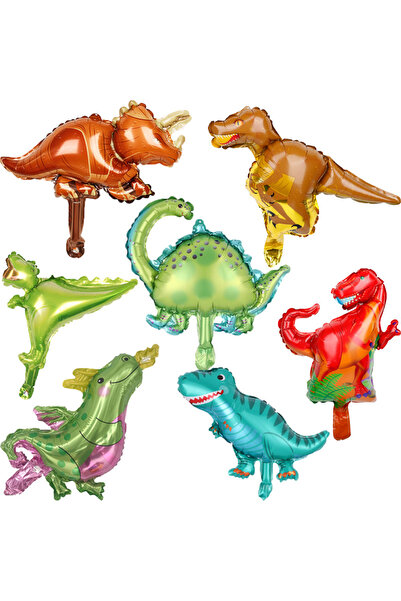 Choice ديناصور كونغ لونغ 16 بوصة، 7 قطع، 7 قطع، بالون ديناصور صغير، كرتون صغي...
