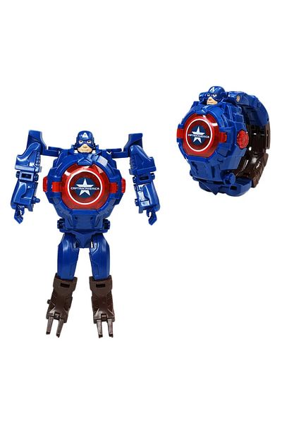 Miniso 1 pcs Marvel Iron Man Spiderman Cartoons Children's Watch Deformation Robot 3d LED Luminous Watch Ch