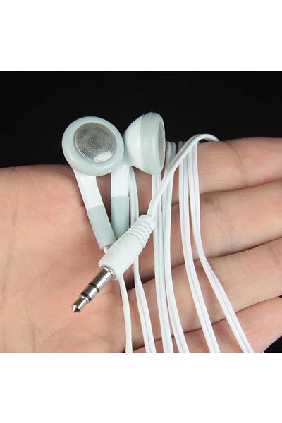 Choice WHITE 100pcs White 3.5MM in Ear Stereo Earphones Disposable Wired Earbuds Sports Headset for School