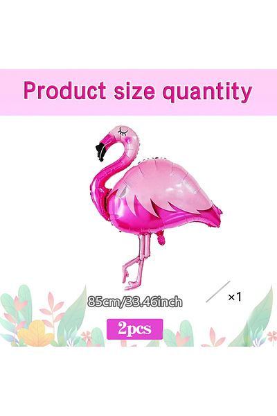 Choice Other 2pcs Two large 85cm pink flamingo polyester aluminum foil balloons suitable for Hawaiian parti