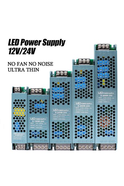 Choice 400W 24V DC 12V 24V LED Power Supply AC190-240V Mute Lighting Transformers 60W 100W 200W 300W 400W L