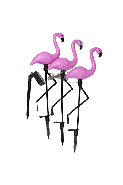 Choice 3 قطع من مصابيح LED على شكل طائر الفلامنغو تعمل بالطاقة الشمسية في اله...