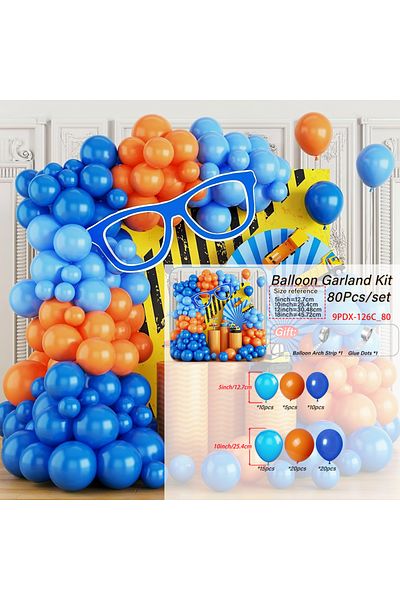 Choice 9PDX-126C 9PDX-126C Orange, blue, latex balloon arch kit, birthday party decoration,Thanksgiving, an