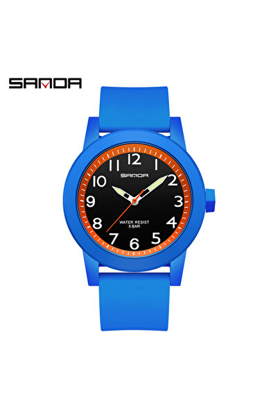 Choice ساعة SANDA زرقاء أنيقة للأنشطة الخارجية للأطفال والأولاد والرياضيين والتسلية كوارتز ساعة سباحة 50 متر