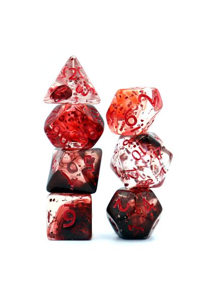 Choice Red 7pcs Set Crystal style DND Dice Set Polyhedral Table Game Dice Role-Playing RPG Dice