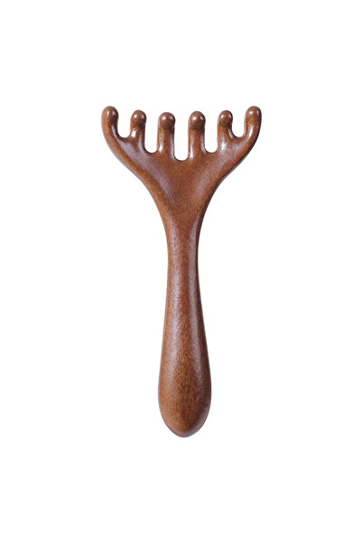 Choice قطعة واحدة من خشب الصندل الذهبي الطبيعي، أداة تدليك فروة الرأس بخمسة م...