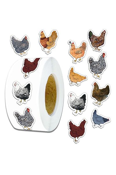 Choice 500PCS 500PCS Creative Hen Roll Adhesive Tape, Animal Graffiti, Laptop Case, Desktop Water Cup Stick