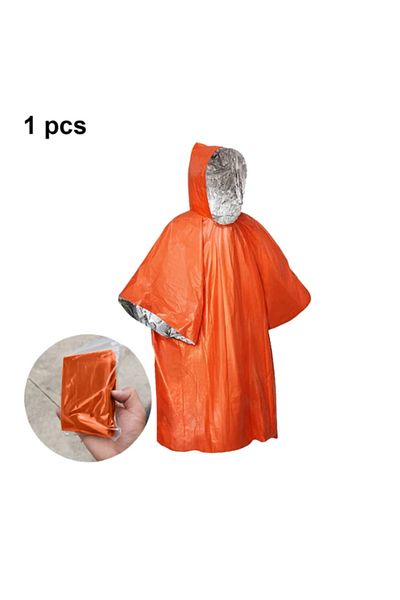 Choice Orange Emergency Survival Rain Hot Poncho Thermal Survival Space Blanket Thermal Raincoat Heat Refle