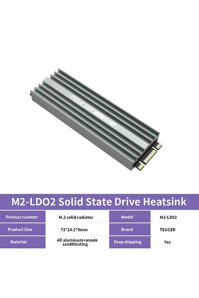 Choice Grey TEUCER SSD Heatsink M.2 NVME Solid State Disk Drive PC Radiator with Thermal Silicone pad for D