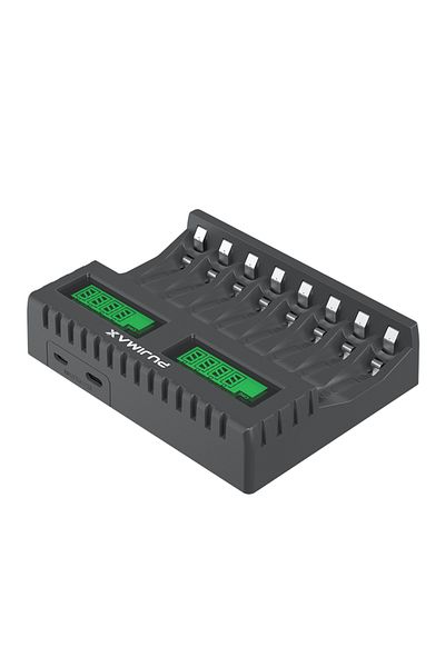 PUJIMAX Black New Led Display Smart Battery Charger For Aa/aaa Ni-mh Rechargeable Batteries Independ