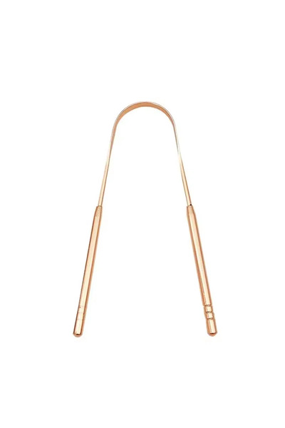 Choice مكشطة لسان من الفولاذ المقاوم للصدأ بأربعة ألوان من الذهب الوردي على شكل حرف U معدنية لتنظيف اللسان المنعش