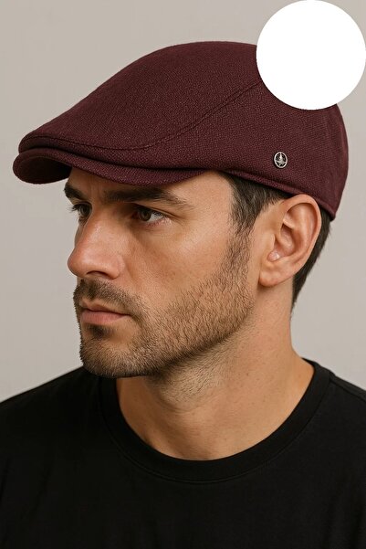 KAMBO WEAR Burgundy Woolen Cashmere Winter Fabric Cap Hat (Anti-Sweat Satin Quilted Stitched Lining)