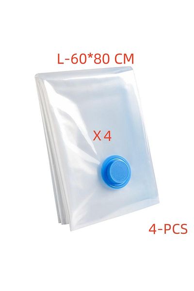 Choice L-4pcs 3-5pcs Vacuum Bag And Pump Cover For Clothes Storing Large Plastic Compression Empty Bag Trav