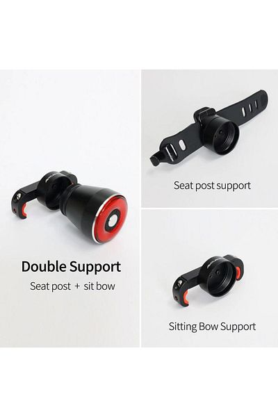 Choice Q5 Double bracket Bicycle Smart Auto Brake Sensing Light IPx6 Waterproof LED Charging Cycling Tailli
