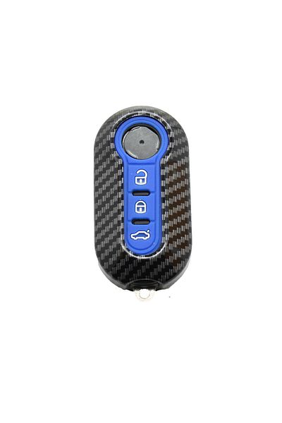 Choice Carbon Blue Carbon Abs Car Key Fob Shell Cover for FIAT 500 500L 500X Abarth 3-Button Folding Key