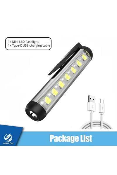 Choice Rechargeable Package list USB Rechargeable LED Flashlight Mini Work Light Professional Medical Torch