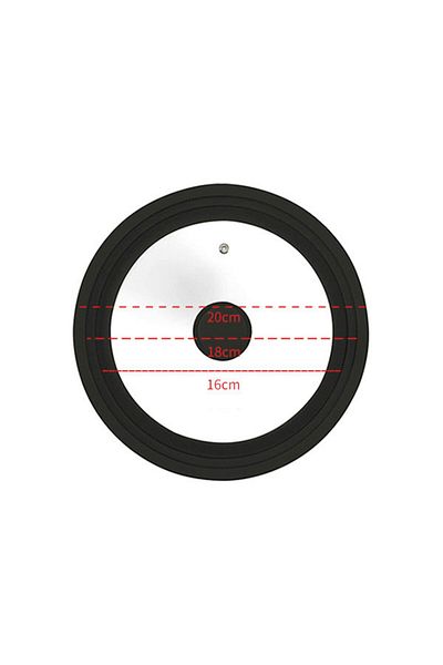 Choice Black 16-18-20 Multi Size Universal Lid for Pots Pans Cookware Tempered Glass Lid for Skillets with