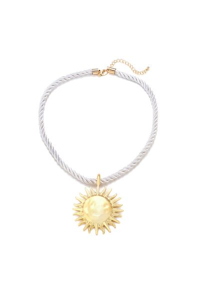 Choice S059-GD New Fashion Vintage Statement Metal Sun Pendant Necklaces for Women Boho Summer Beach Party