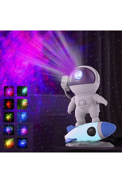 Choice Nebula version Rocket Astronaut Galaxy Projector Night Light Lamp And 13 Film Pieces Sky Projector 3