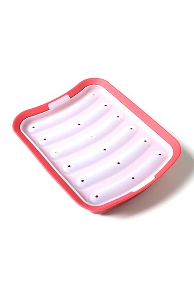 Choice Red Sausage Maker Mould 6 Grids Silicone Diy Ham Hot Dog Making Moulds With Lid Kitchen Household Sa