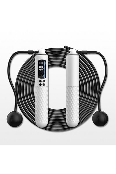 Choice White New Rechargeable USB Electronic Technology Jump Rope Wire Rope Adjustable Jump Rope Trainer Di