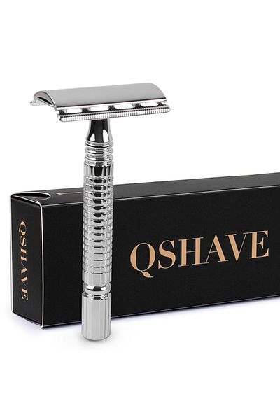 Choice Qshave Short Handle Classic Safety Razor Double Edge Mens Shaving Razor Gift Box Pack Cure Handle...