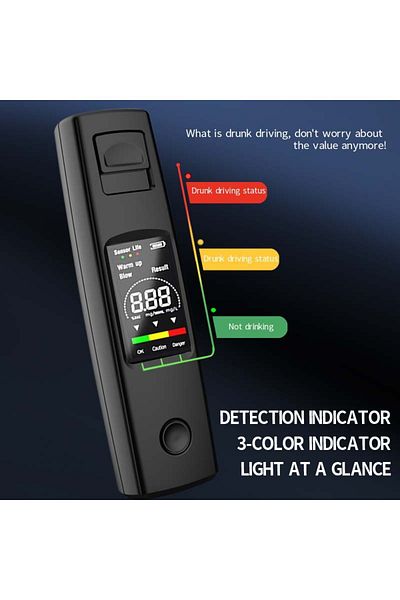 Choice WHITE Portable Alcohol Tests Professional High Sensitivity Breathalyzer Alcohol Test Type-C Charging