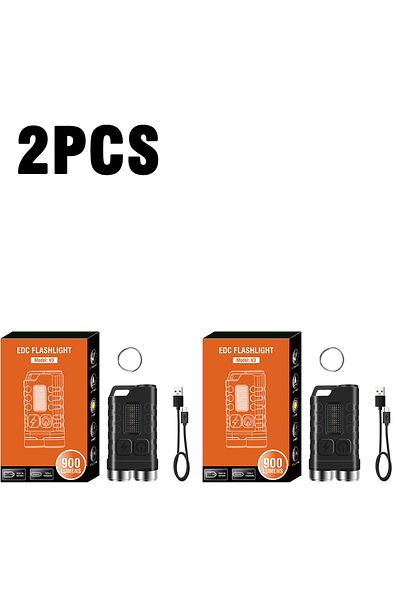 Choice Fixed Focus black 2pcs V3 EDC Flashlight Keychain Light 900 Lumens Handheld Portable Super Bright TY