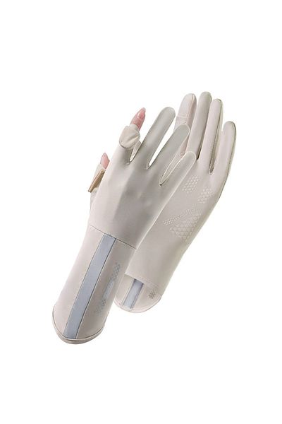 Choice Champagne Summer sun protection gloves, anti slip, breathable, UV resistant, touch screen, cool feel
