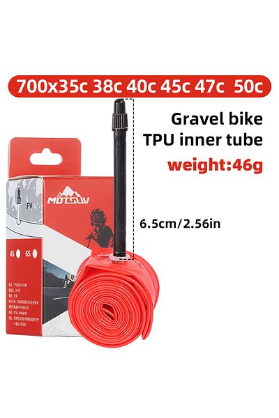 Choice 700c 65mm MOTSUV High Quality TPU 700C GRAVEL Road Bike Inner Tube 700x35-50C For 35C 38C 40C 45C 50