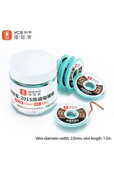 Choice YCS 2mm 2015 Desoldering Braid Solder Remover Wick BGA Soldering Wire Tin Lead Cord Flux Absorpti...